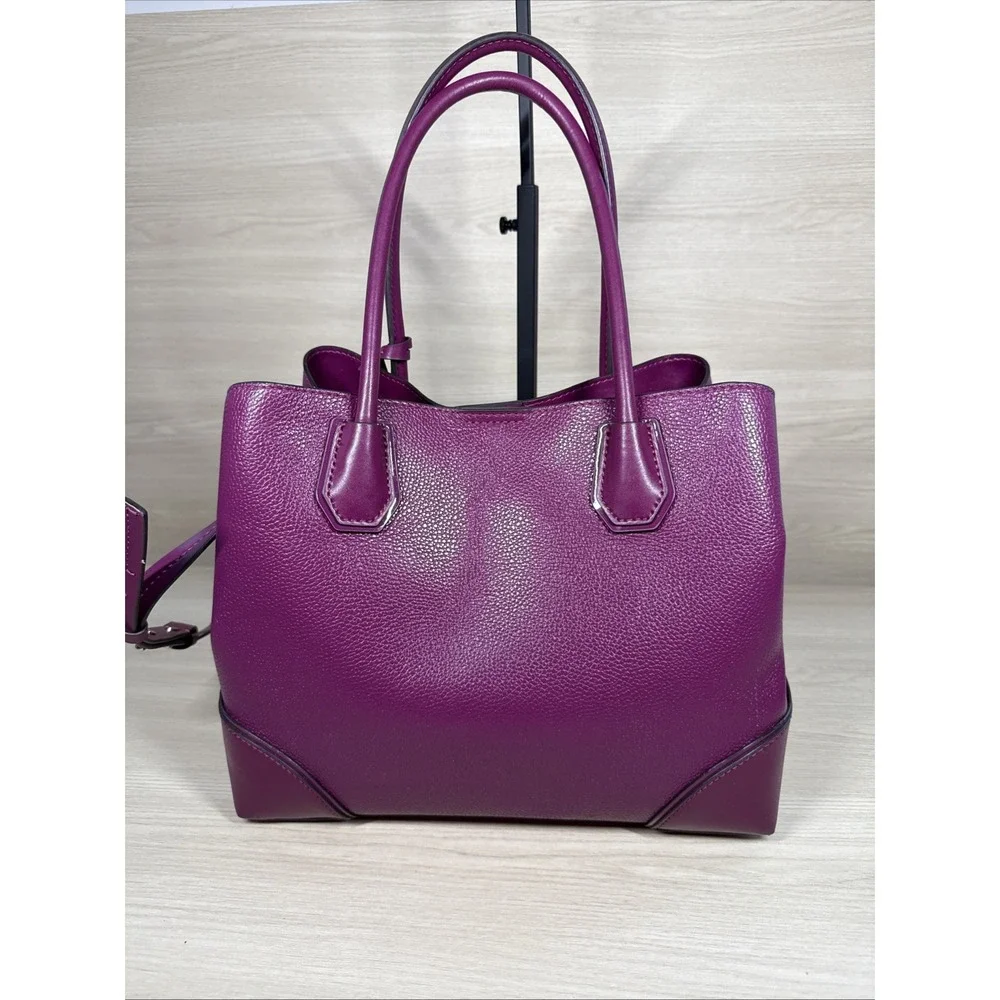 MICHAEL KORS STUDIO Mercer Purple Magenta Leather Large Convertible Tote‎ Bag